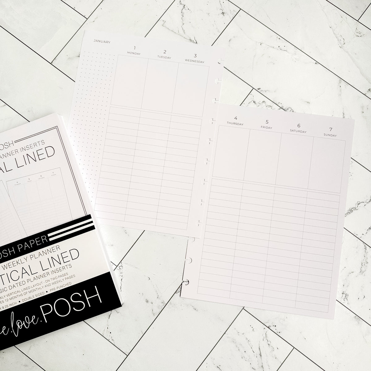 2024 VERTICAL LINED PLANNER INSERTS - 12 Months