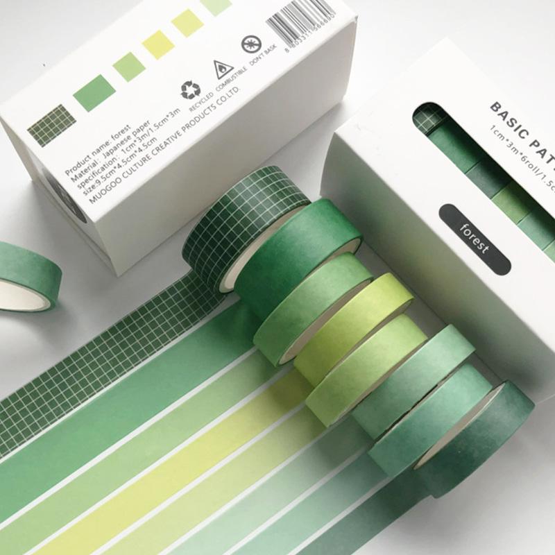 Thin Washi Tape - Green