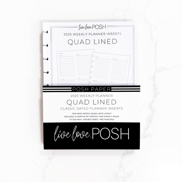 2025 CLASSIC QUAD LINED PLANNER INSERTS - 12 Months