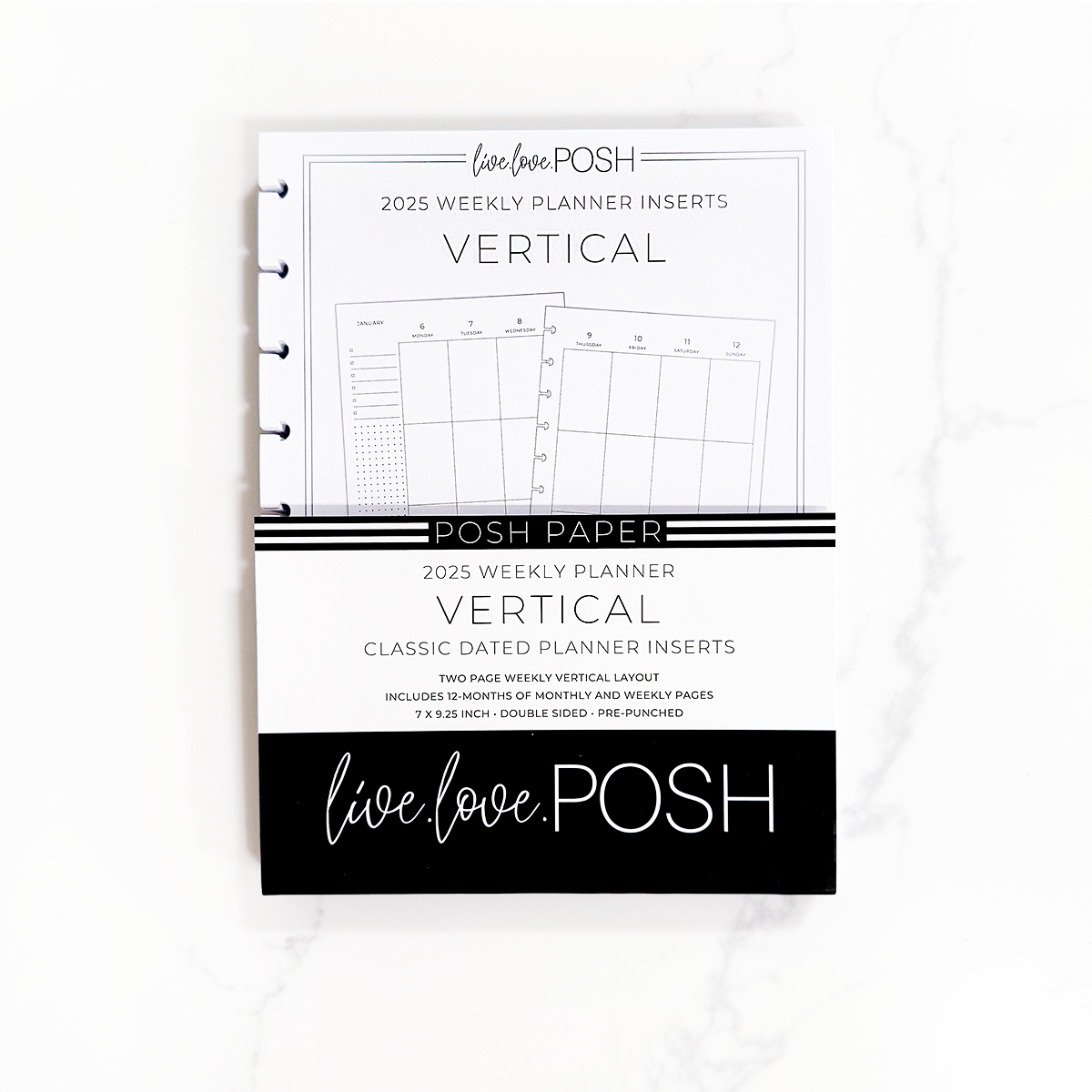 2025 CLASSIC VERTICAL PLANNER INSERTS - 12 Months