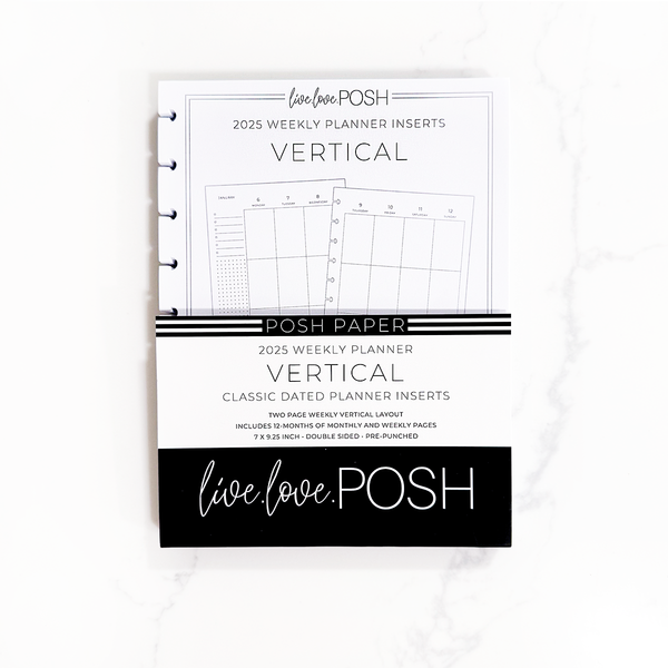 2025 CLASSIC VERTICAL PLANNER INSERTS - 12 Months