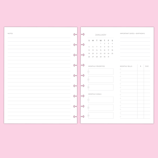 2025 CLASSIC WEEKLY OVERVIEW PLANNER INSERTS - 12 Months