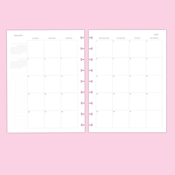 2025 CLASSIC WEEKLY OVERVIEW PLANNER INSERTS - 12 Months