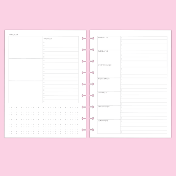 2025 CLASSIC WEEKLY OVERVIEW PLANNER INSERTS - 12 Months