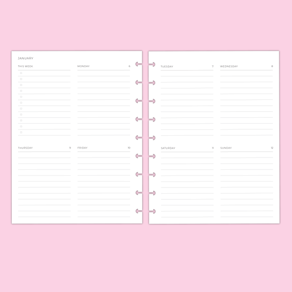 2025 CLASSIC QUAD LINED PLANNER INSERTS - 12 Months