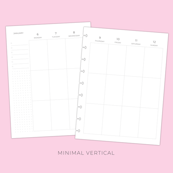 2025 CLASSIC VERTICAL PLANNER INSERTS - 12 Months