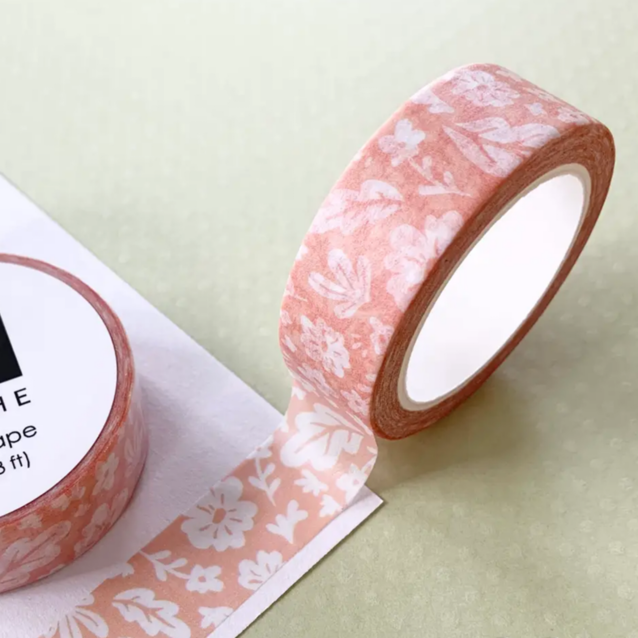 Sale HAWAIIAN HIBISCUS Floral Washi Tape White on Black 15mm 