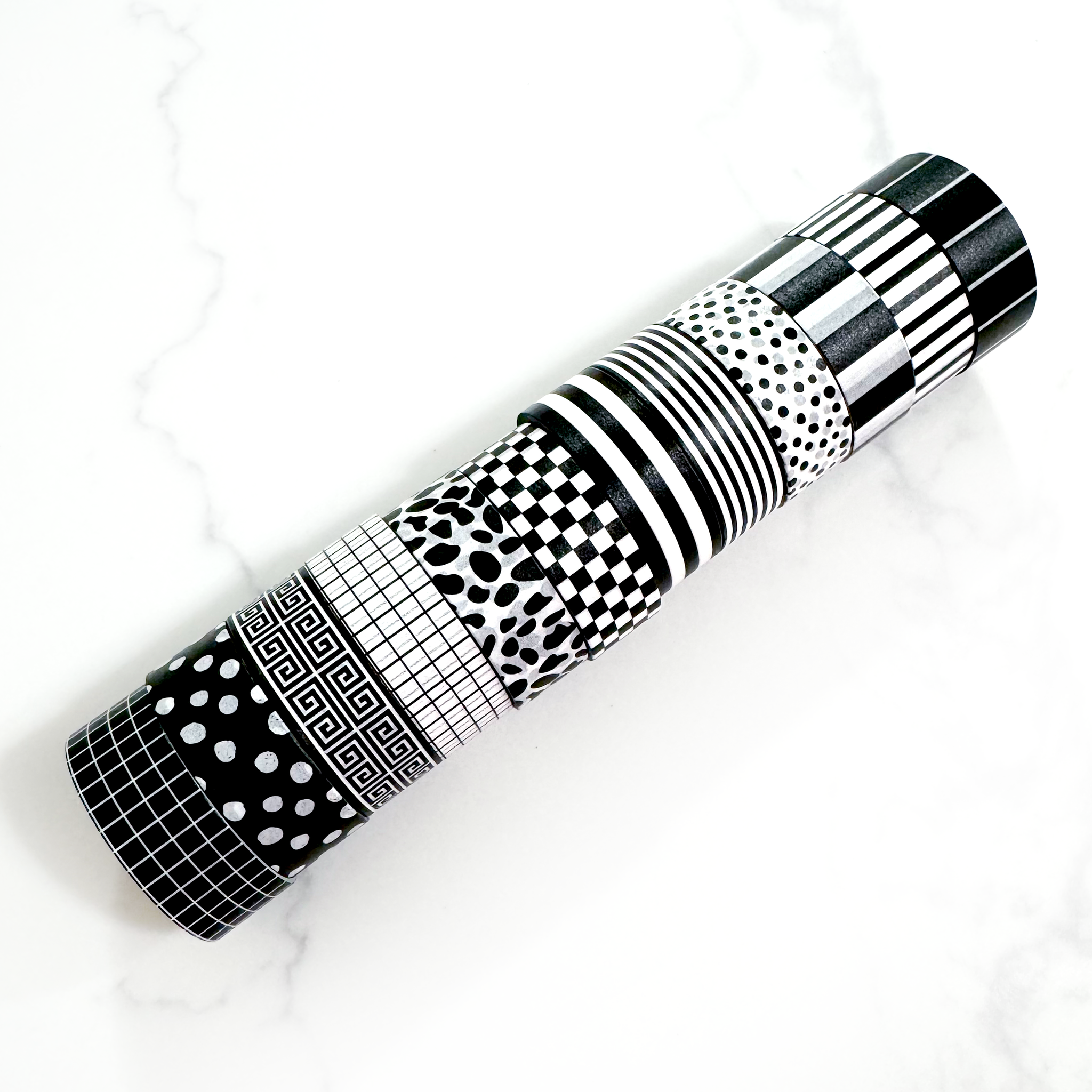 15MM BLACK & WHITE WASHI COLLECTION | 12 ROLL SET