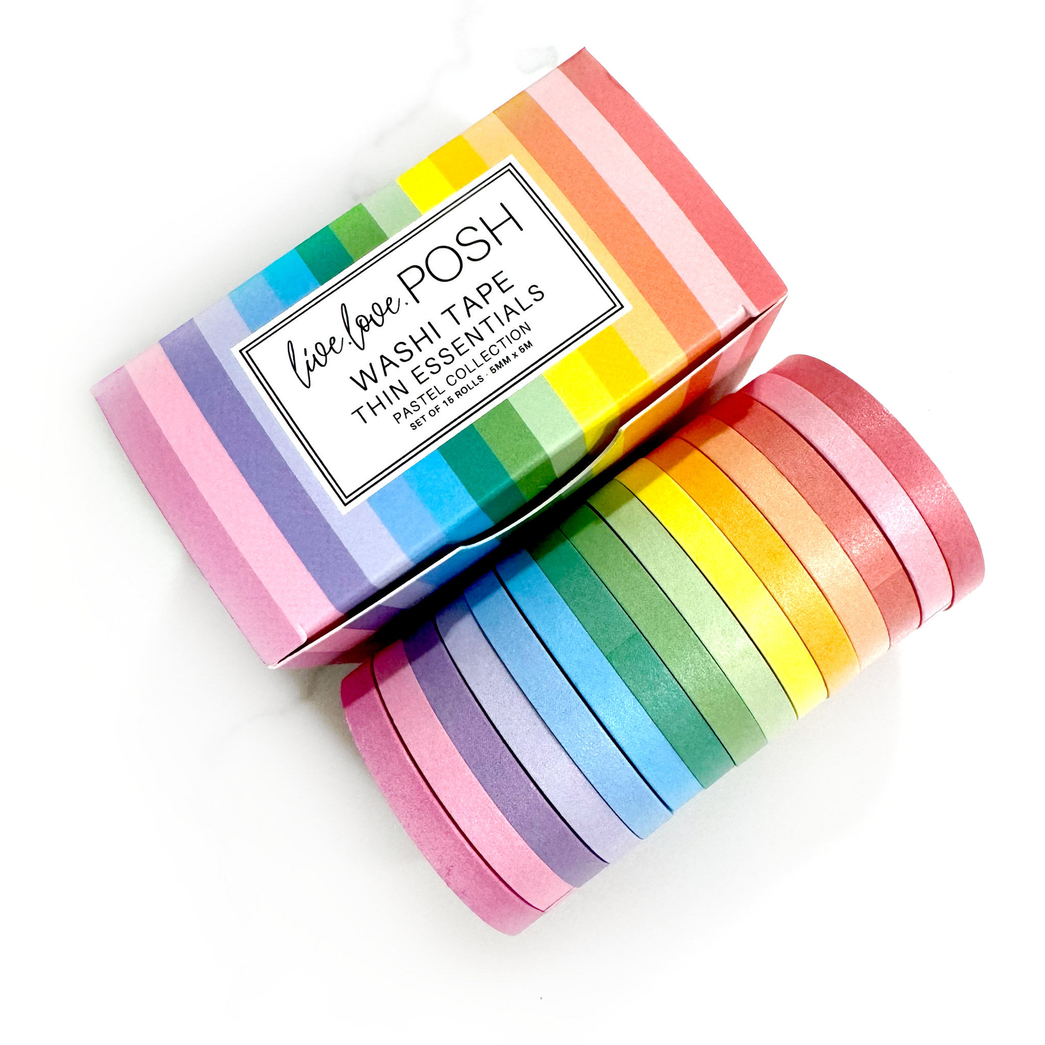 PASTEL THIN WASHI COLLECTION | 15 ROLL SET
