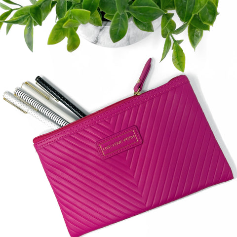 Sacchetto pochette rosa con iniziali personalizzabili - Living&Shop